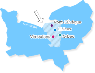 cartographie des centres hospitaliers du pays d'auges